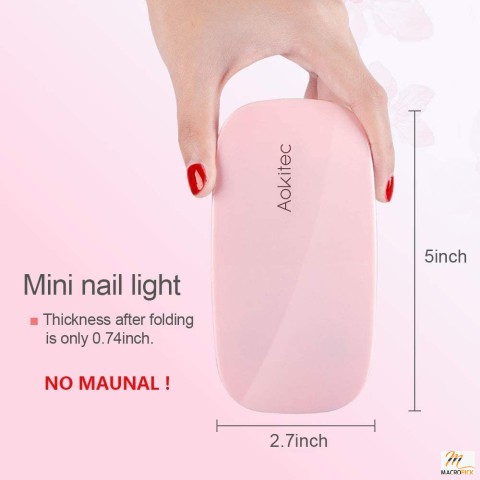Portable,Lightweight and Mouse Shaped Mini UV LED Nail Lamp with USB Cable for Professional Nail Art