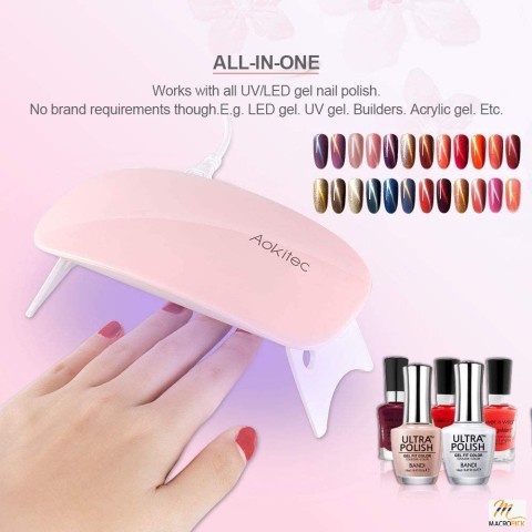 Portable,Lightweight and Mouse Shaped Mini UV LED Nail Lamp with USB Cable for Professional Nail Art