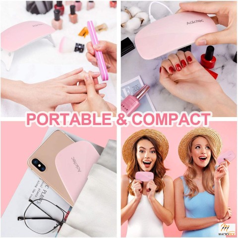 Portable,Lightweight and Mouse Shaped Mini UV LED Nail Lamp with USB Cable for Professional Nail Art