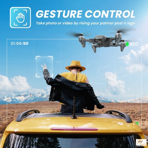 Black Colored Remote-Control Drone with 2 Batteries,2K HD FPV Live Video Camera and Carry Case for Kids & Adults