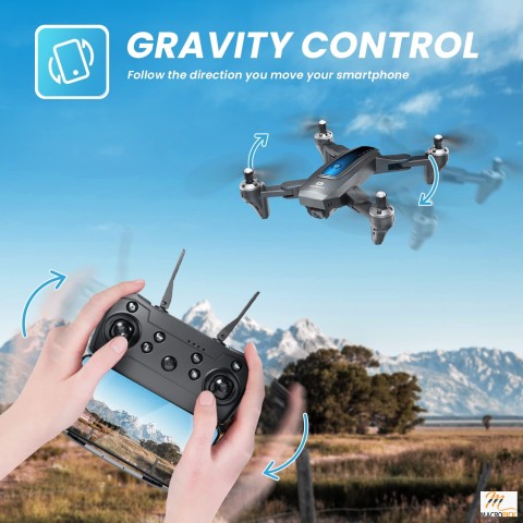 Black Colored Remote-Control Drone with 2 Batteries,2K HD FPV Live Video Camera and Carry Case for Kids & Adults