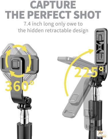 Selfie Stick Tripod Handheld with Detachable wireless remote and Mini Tripod Stand