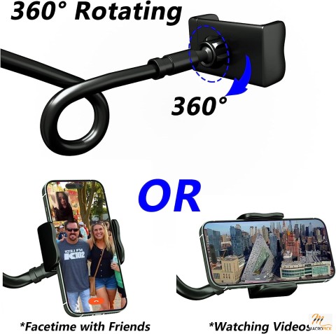 Multiple Usage Mobile Phone Clip on Stand Holder | with Grip Flexible Long Arm Gooseneck Bracket Mount